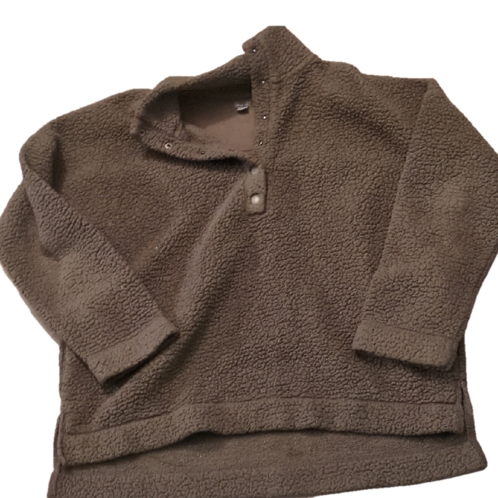 Aerie Green Oversized Sherpa Pullover Size Medium
